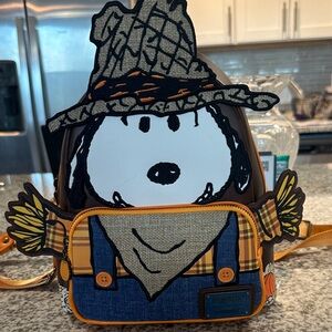 Loungefly Brown and Orange Snoopy Backpack
